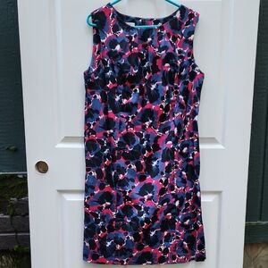 Talbots Floral Sleeveless Dress - Pink, Black, White, Navy Size 14W